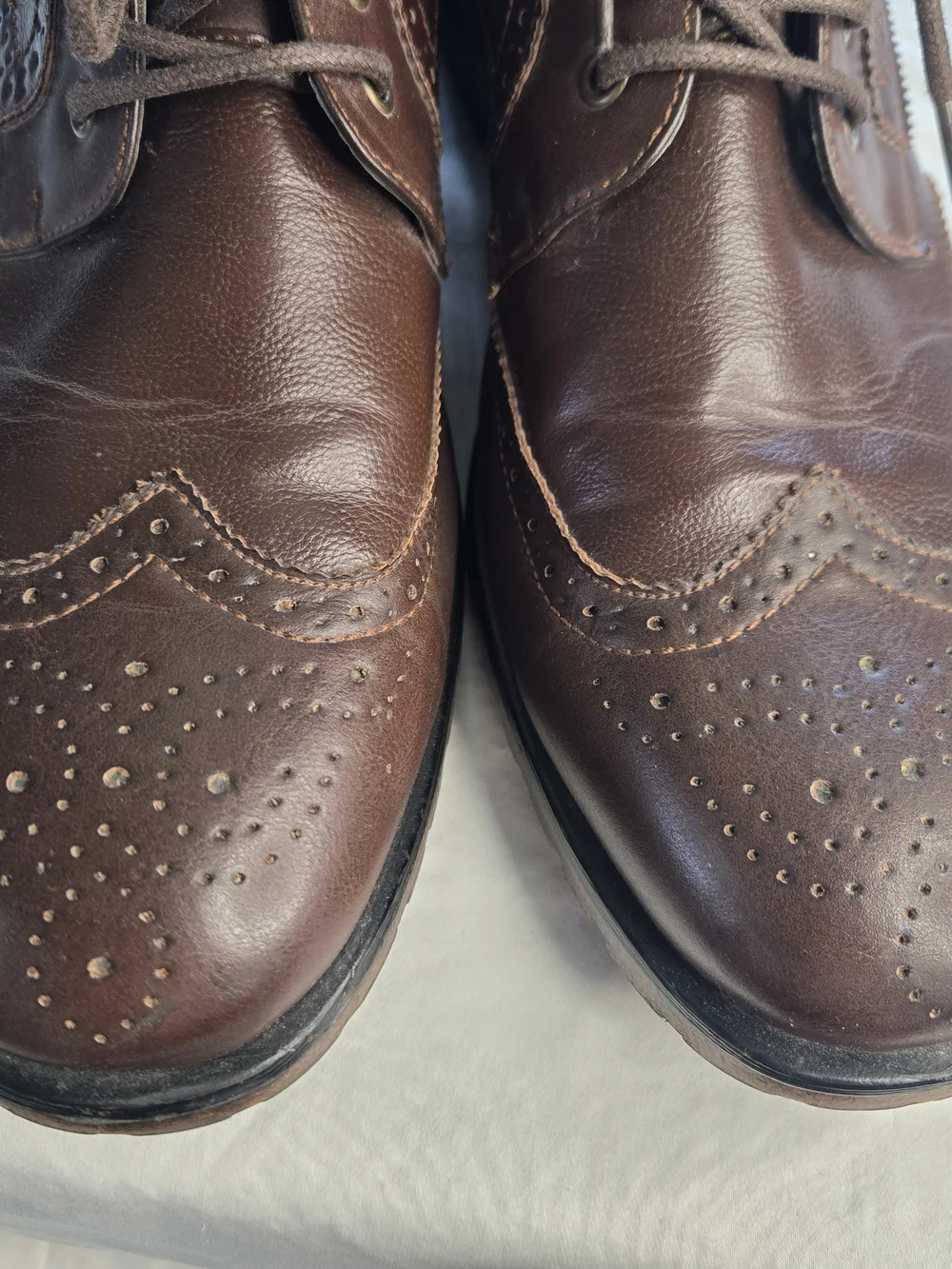 David Stone ankle boots wingtip brown size 12 EUC. 0803